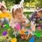 12PCS Easter Flower Building Blocks with Easter Eggs Toys Building Brick Blocks for Party Favor Easter Basket Stuffers Toys Stacking Block Sets for Kids Adults Classroom Prizes Gifts